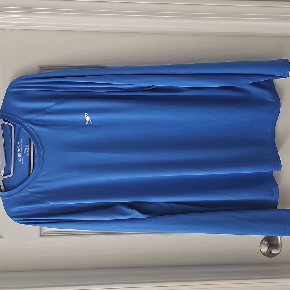 Men's Blue Long Sleeve Swim Shirt